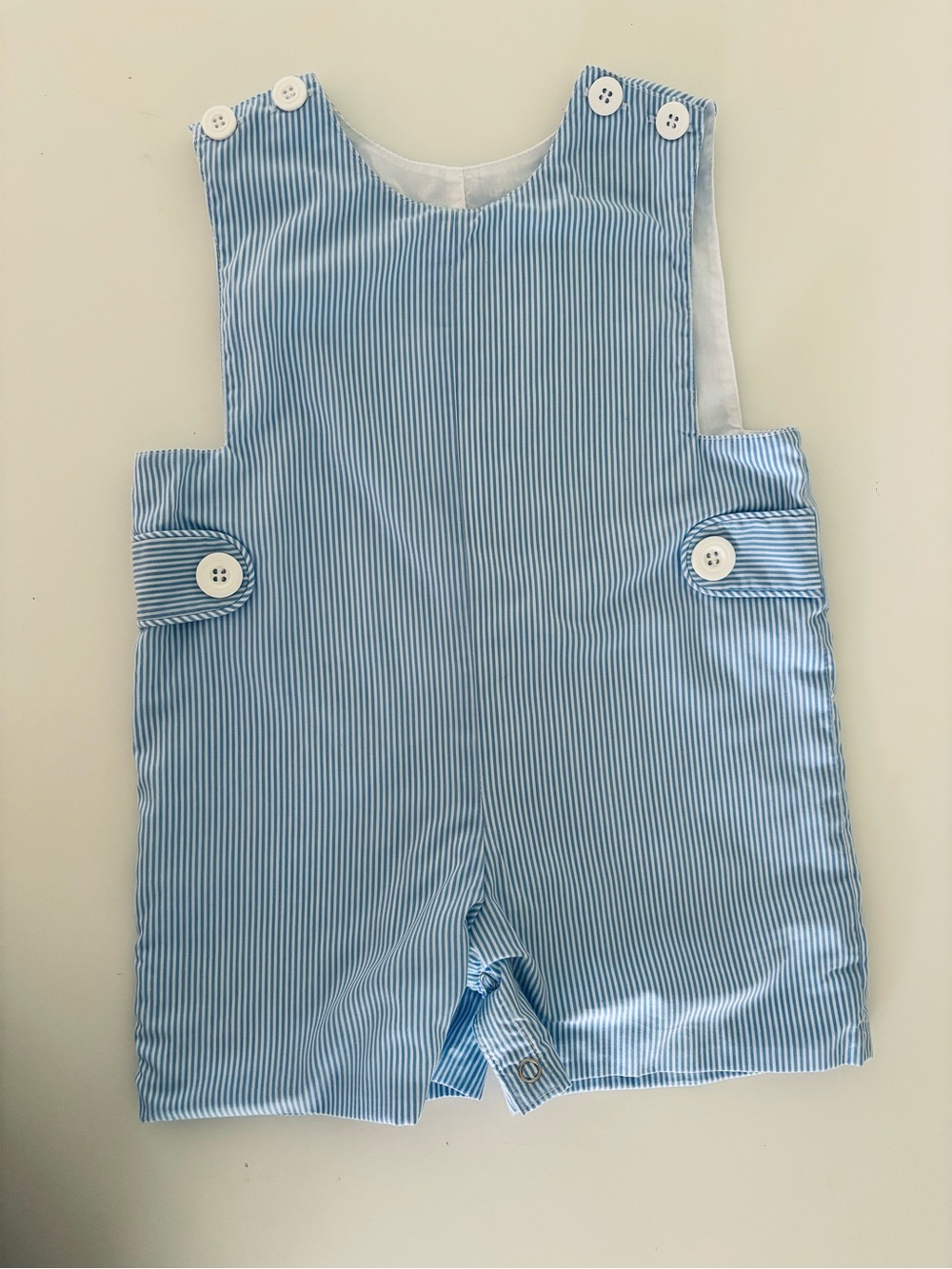 Remember Nguyen - Blue Pinstripe Kids One-Piece Romper
